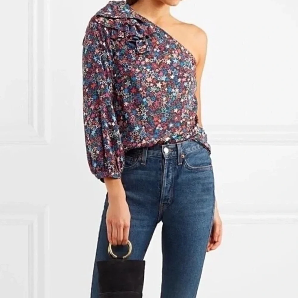 J. Crew One Shoulder Top in Kaleidoscope Star Print